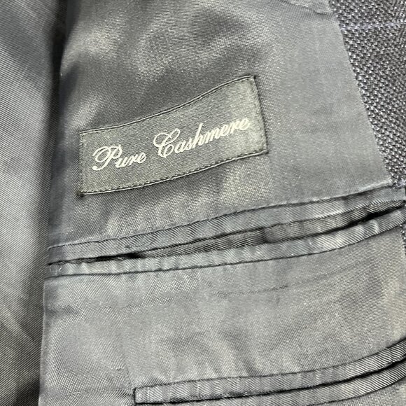 Ermenegildo Zegna Blazer Mens 52 Large Windowpane 100% Cashmere Italy Jacket - Picture 4 of 14